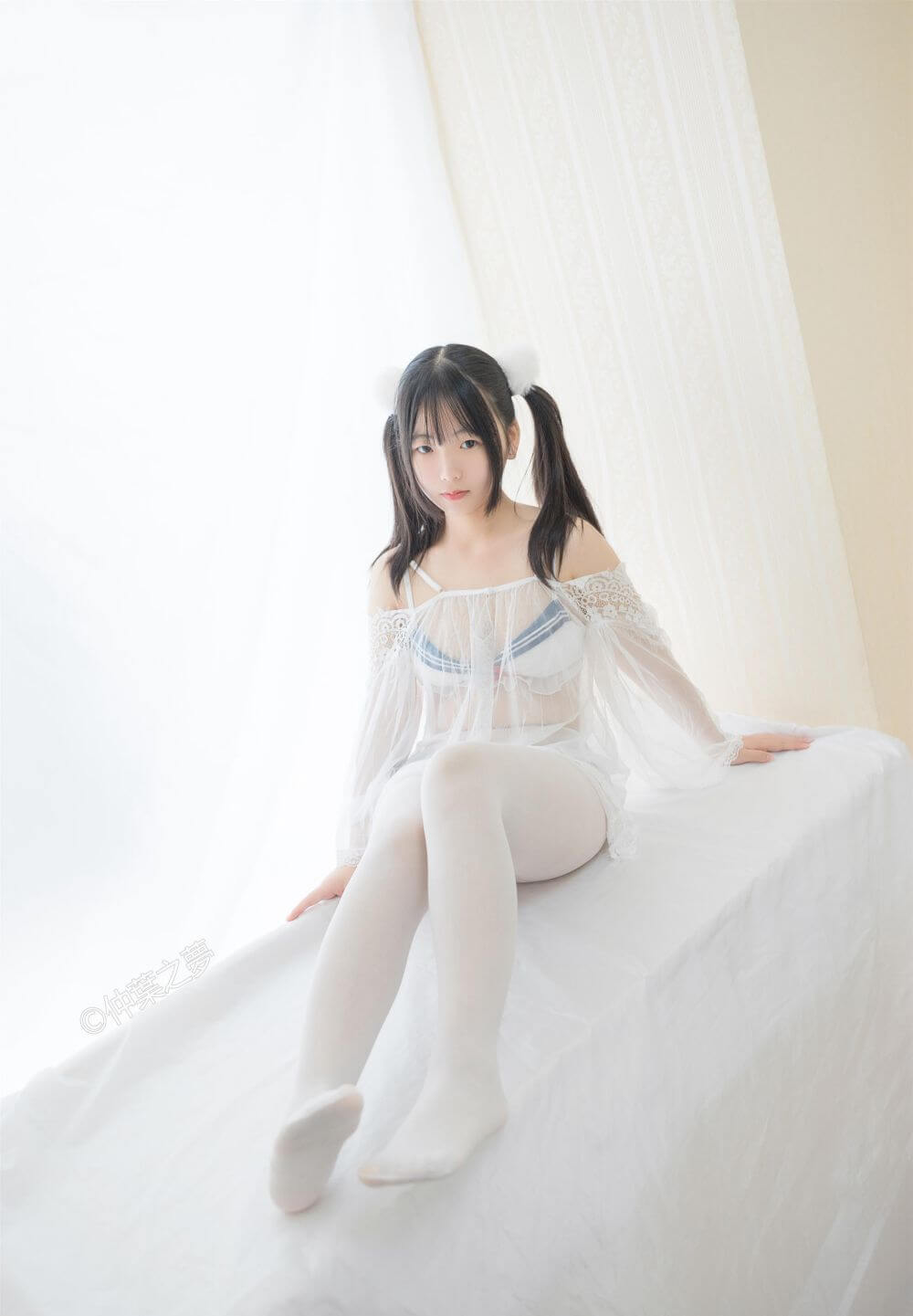 [轻兰映画] Grand.004 透明白纱 美代Miyo插图1