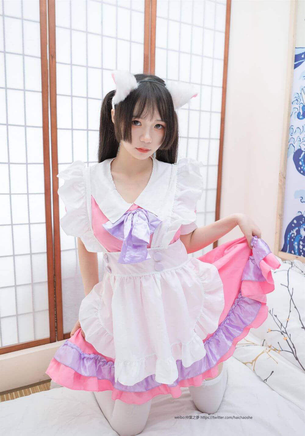 [轻兰映画] Grand.011 粉红女仆的白丝-爱新番