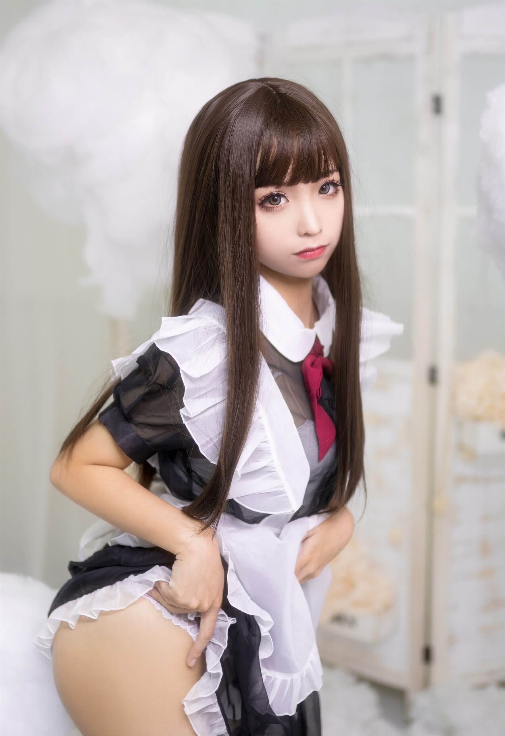 蠢沫沫 – 短透明女仆插图