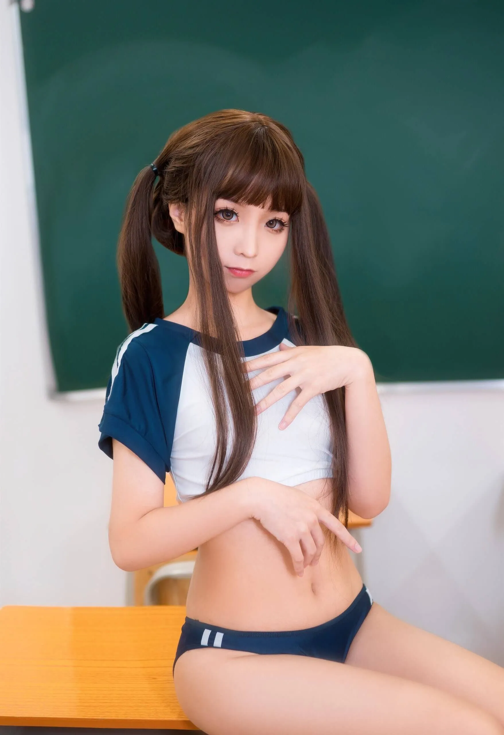 蠢沫沫 – 体操服蓝插图