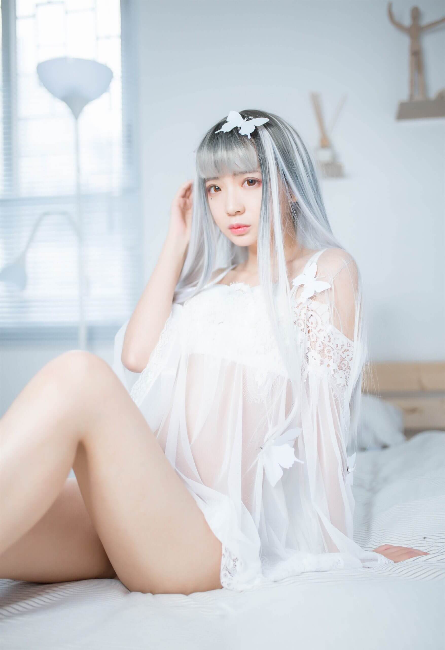 疯猫ss – 透明白纱插图